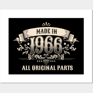 Retro Vintage Birthday Made in 1966 All Original Parts Posters and Art